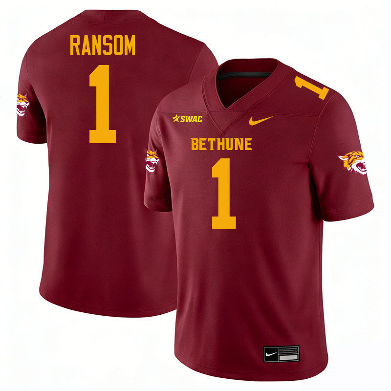 Bethune-Cookman Wildcats #1 Cam'Ron Ransom College Football Jerseys,Uniforms-Maroon